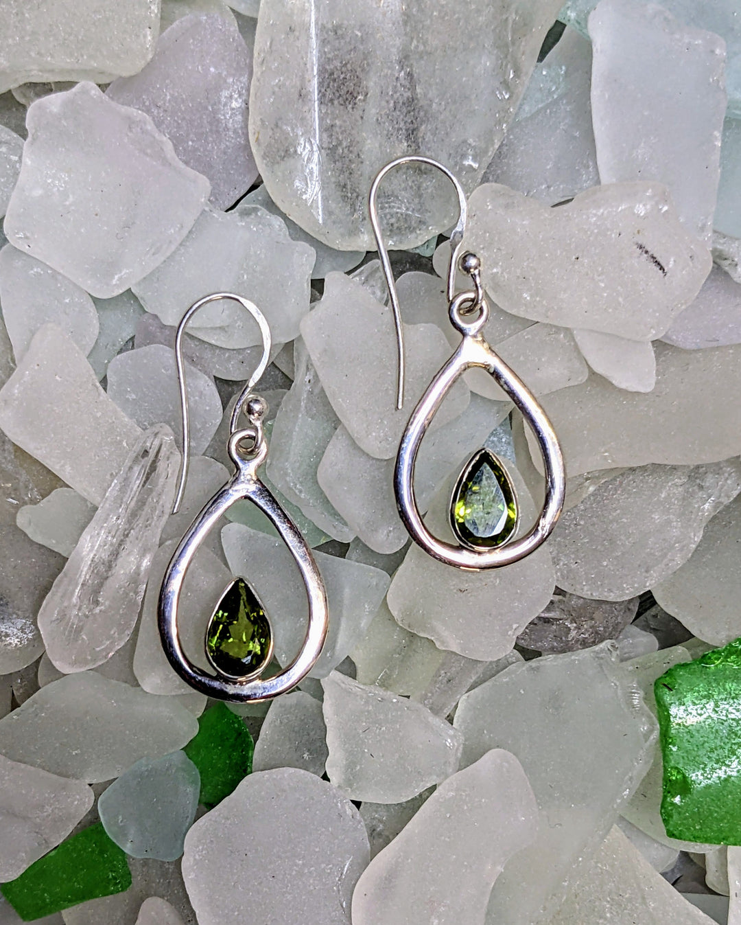 Brilliantly Luminescent Peridot Earrings - Floating Lotus