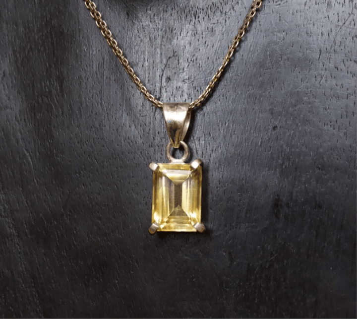 Citrine Pendant - Floating Lotus
