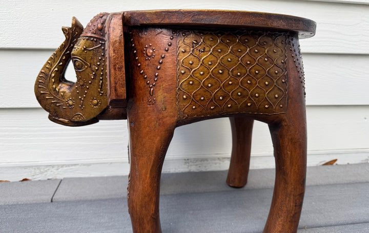 Elephant Stool - Brass and Copper - Floating Lotus