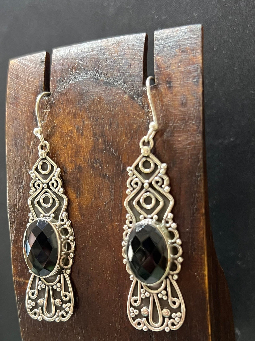 Faceted Onyx Earrings