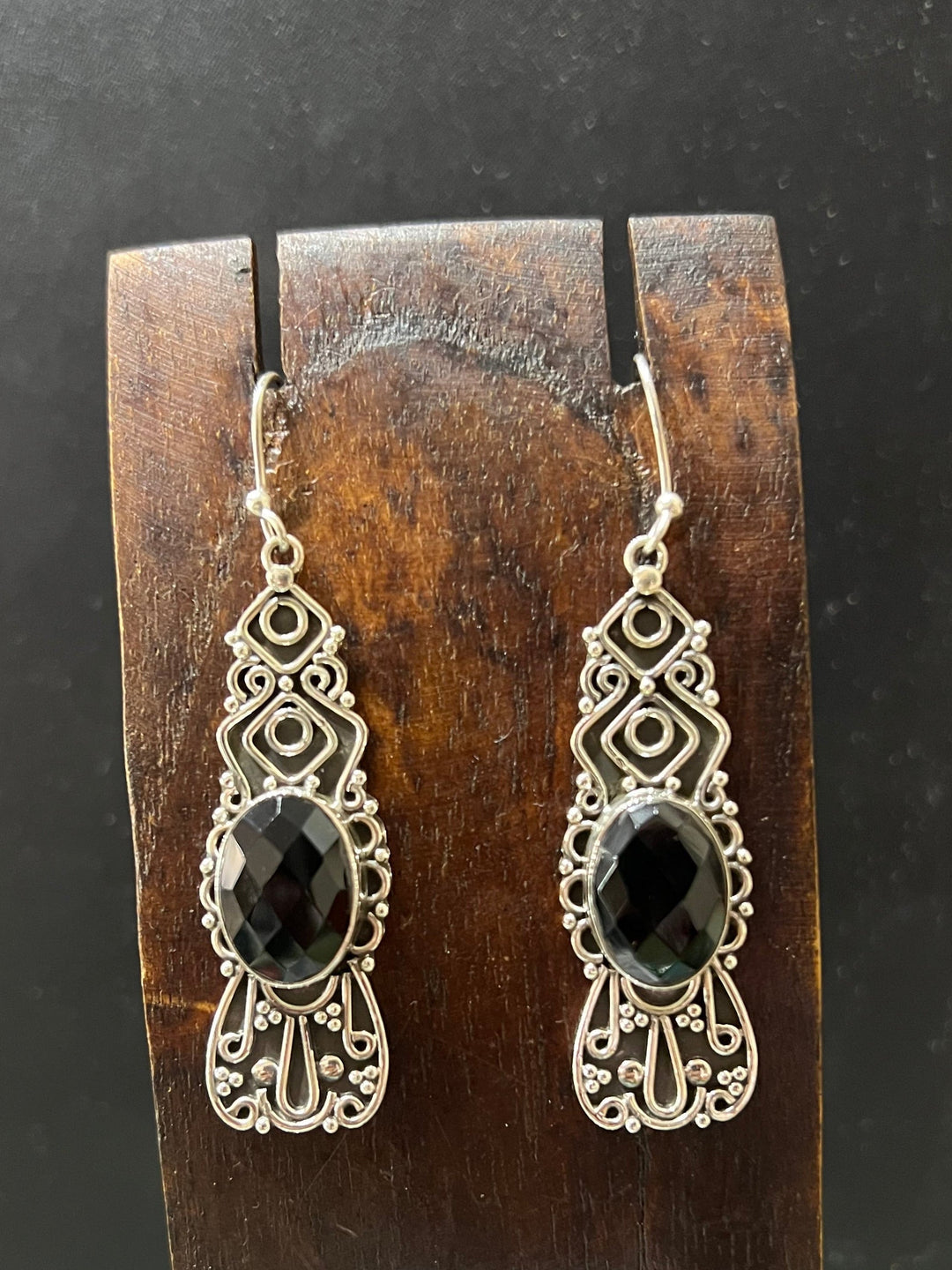 Faceted Onyx Earrings