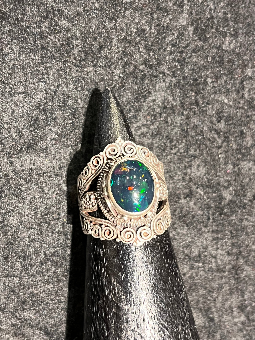 Fire Opal Ring - Floating Lotus