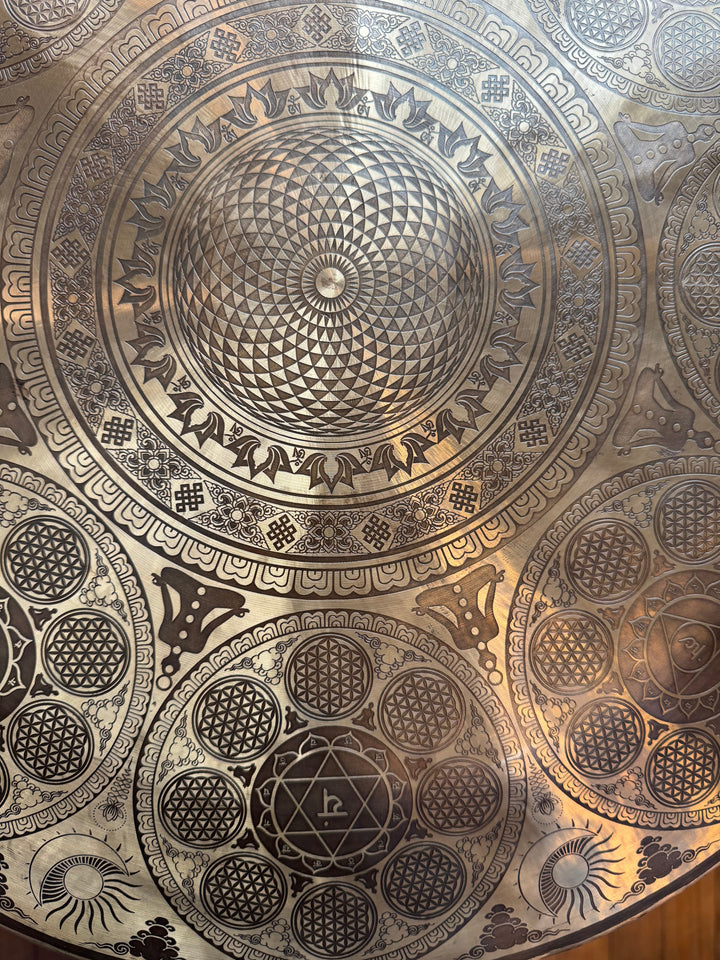 Flower of Life Sacred Gong - Floating Lotus