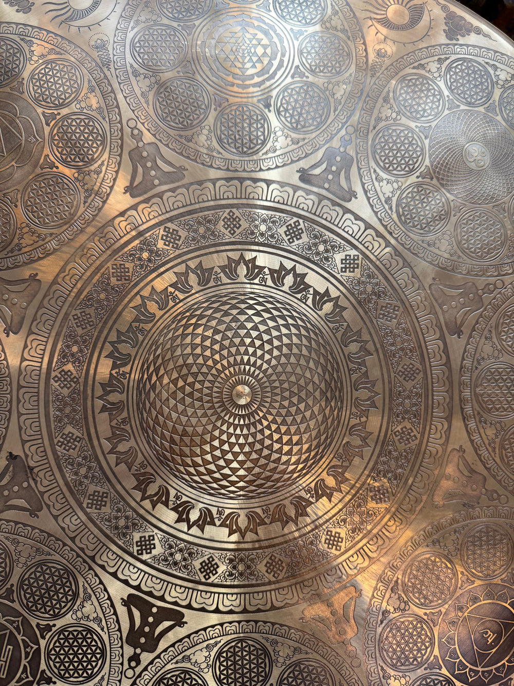 Flower of Life Sacred Gong - Floating Lotus