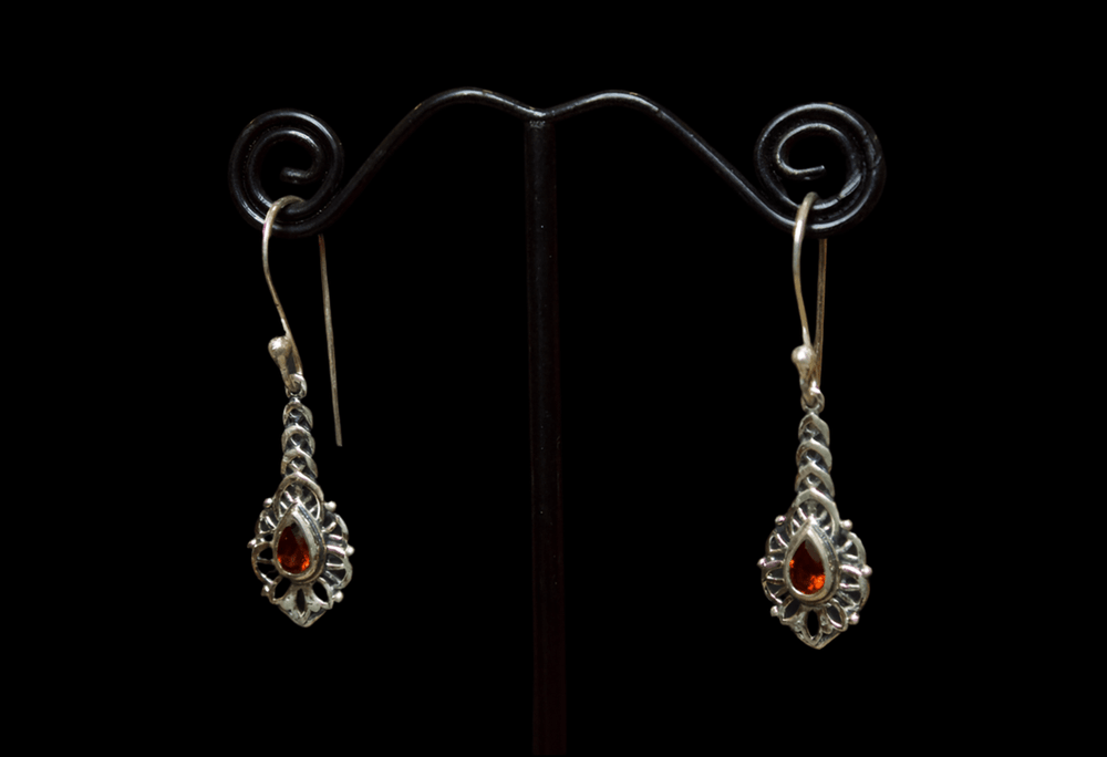 Garnet Earrings - Floating Lotus