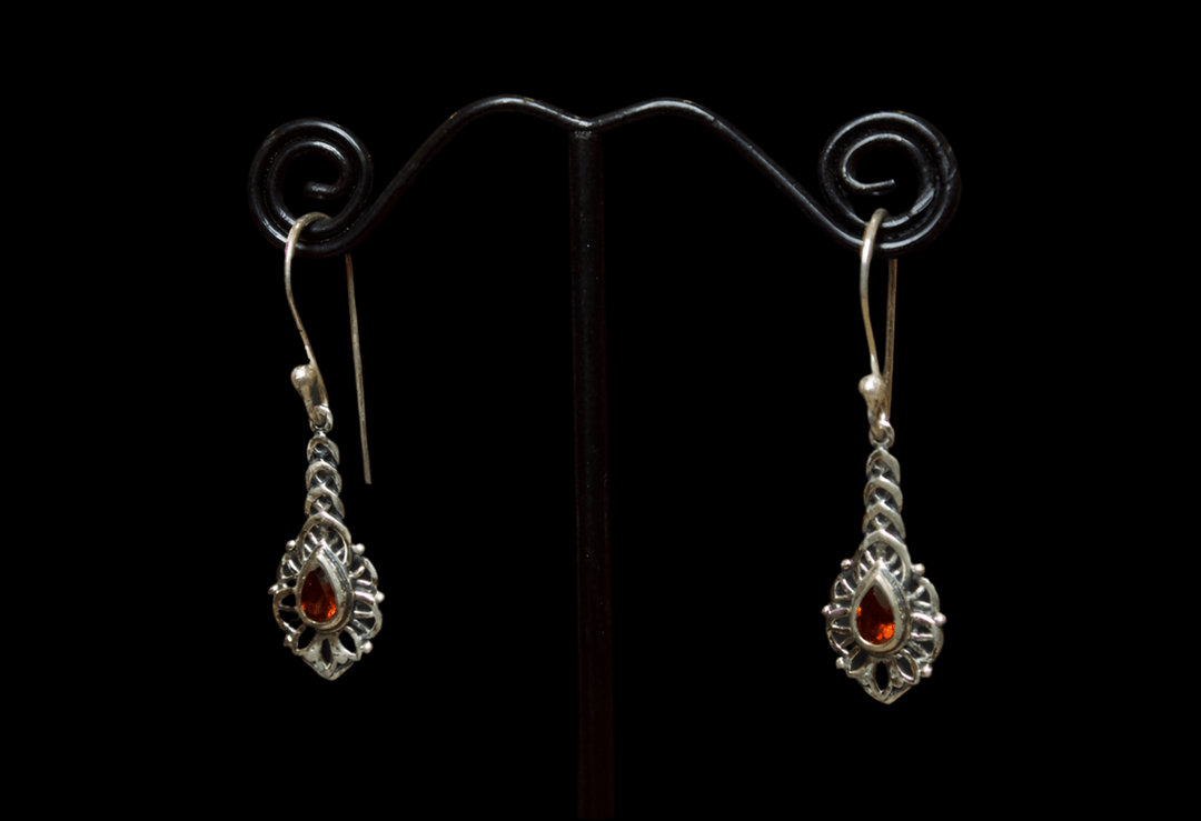 Garnet Earrings - Floating Lotus