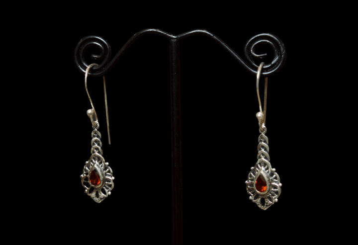 Garnet Earrings - Floating Lotus
