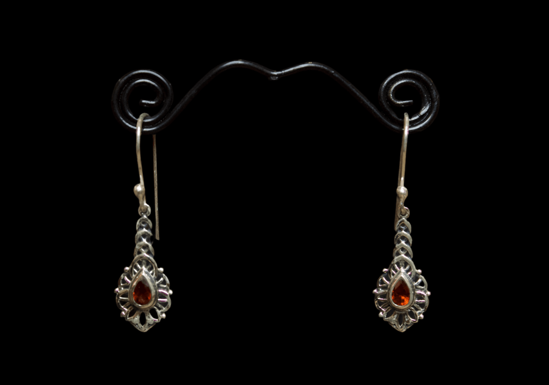 Garnet Earrings - Floating Lotus