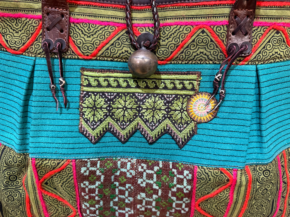 Hmong Textile Handbag - Floating Lotus