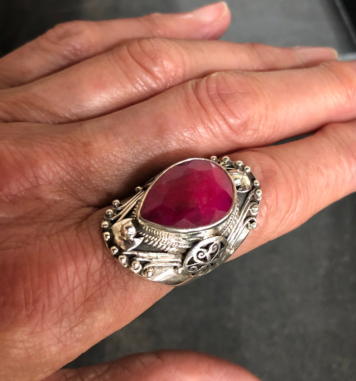 Sacred Heart Ruby Ring