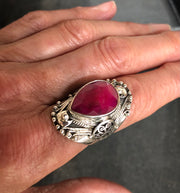 Sacred Heart Ruby Ring