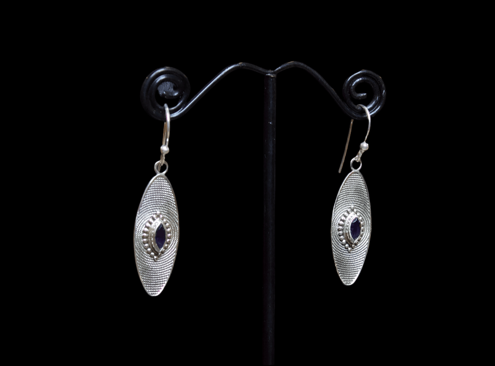 Iolite Earrings - Floating Lotus