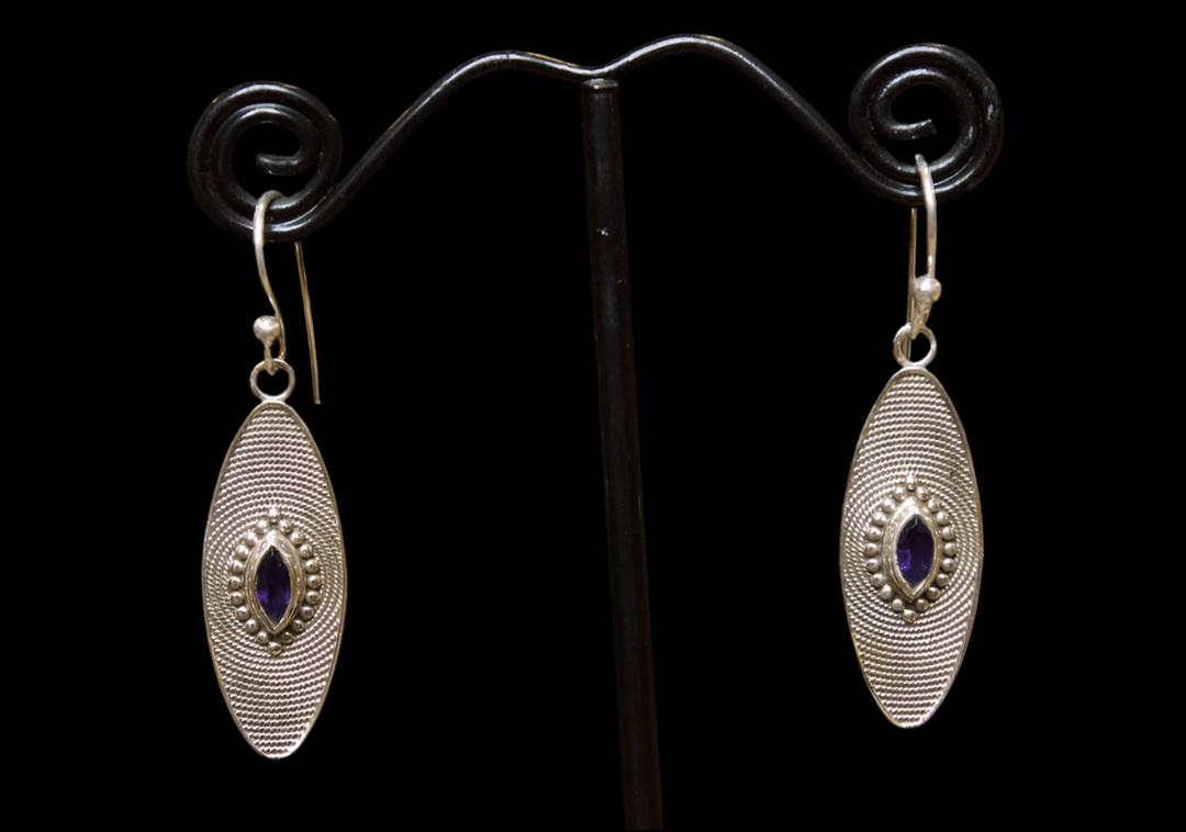 Iolite Earrings - Floating Lotus