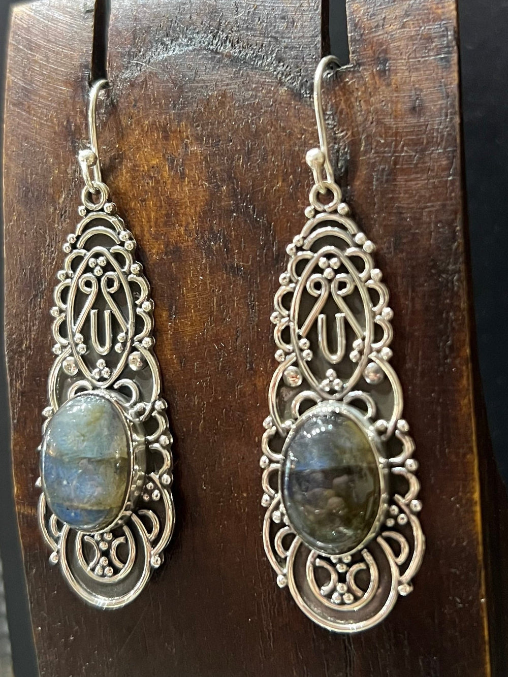 Labradorite Filigree Earrings