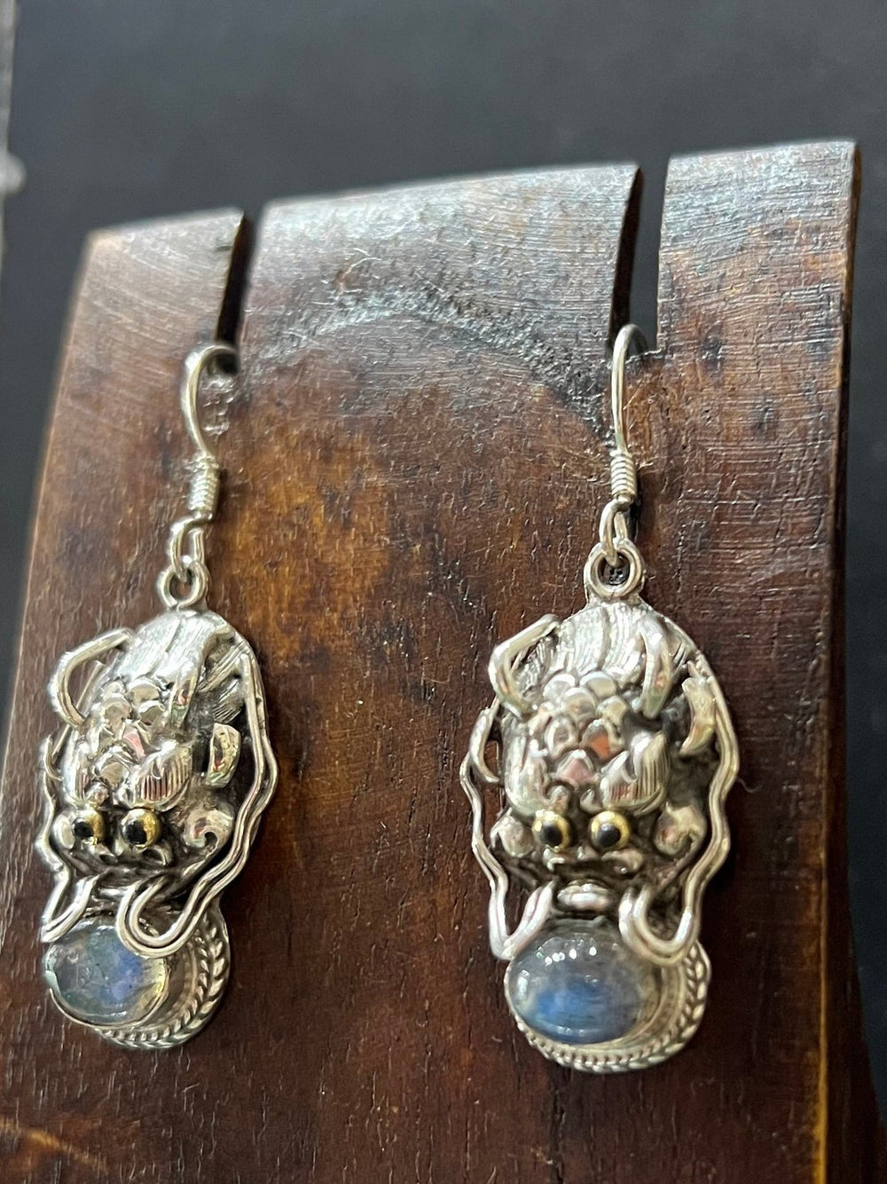Labradorite Thunder Dragon Earrings