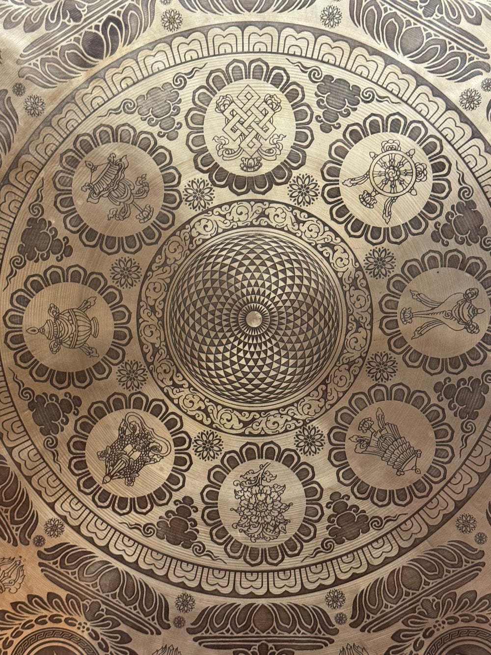 Large Flower of Life Mandala Gong - Floating Lotus