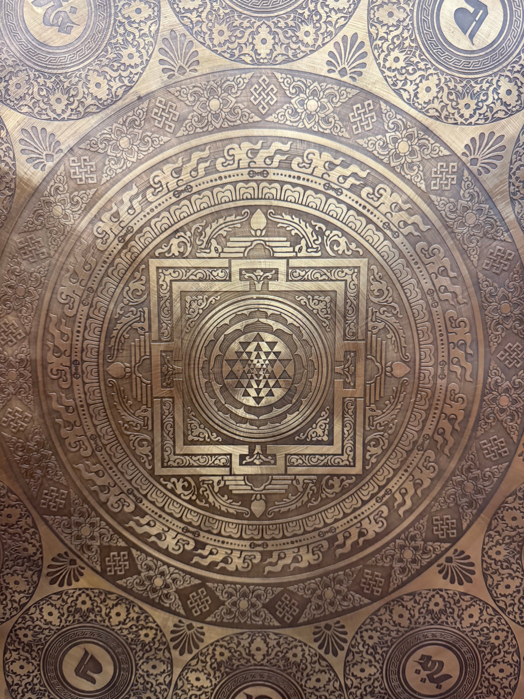 Large Shri Yantra Gong - Floating Lotus
