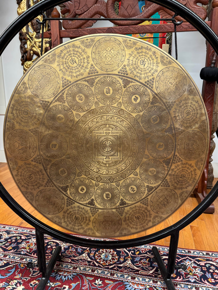 Large Shri Yantra Gong - Floating Lotus