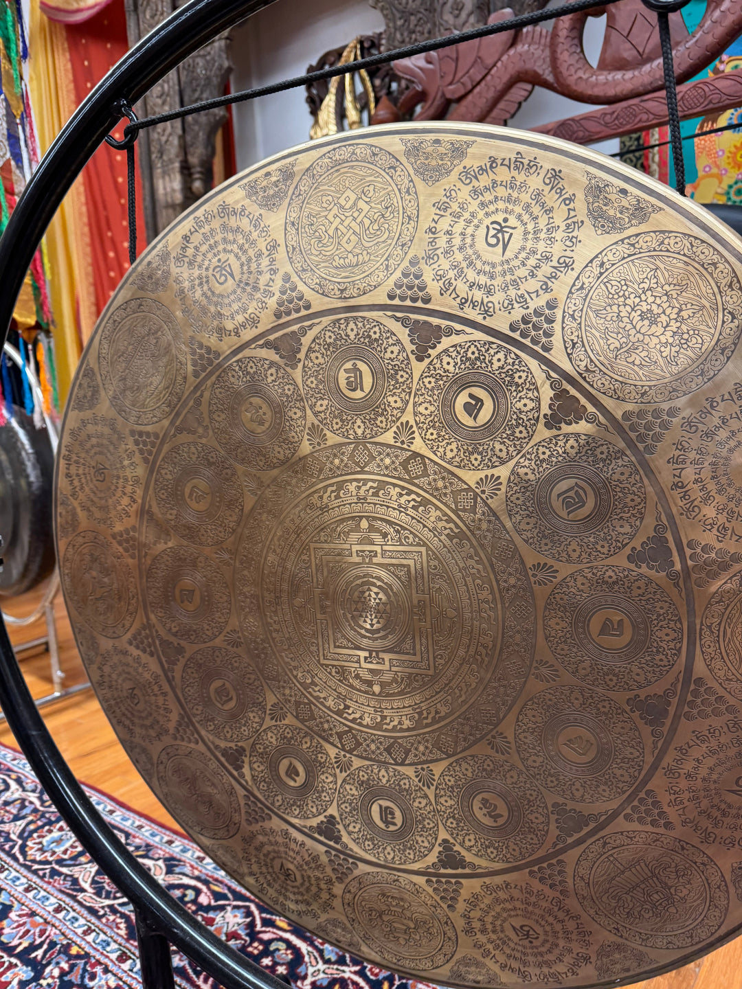 Large Shri Yantra Gong - Floating Lotus