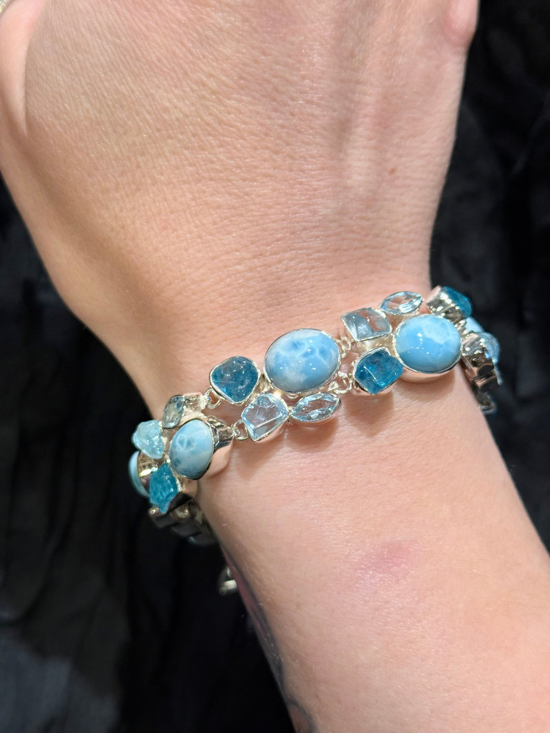 Larimar, Apatite and Aquamarine Bracelet