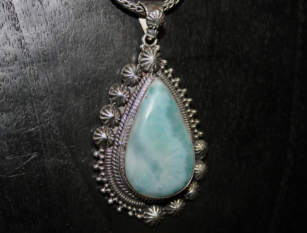 Larimar Pendant - Floating Lotus