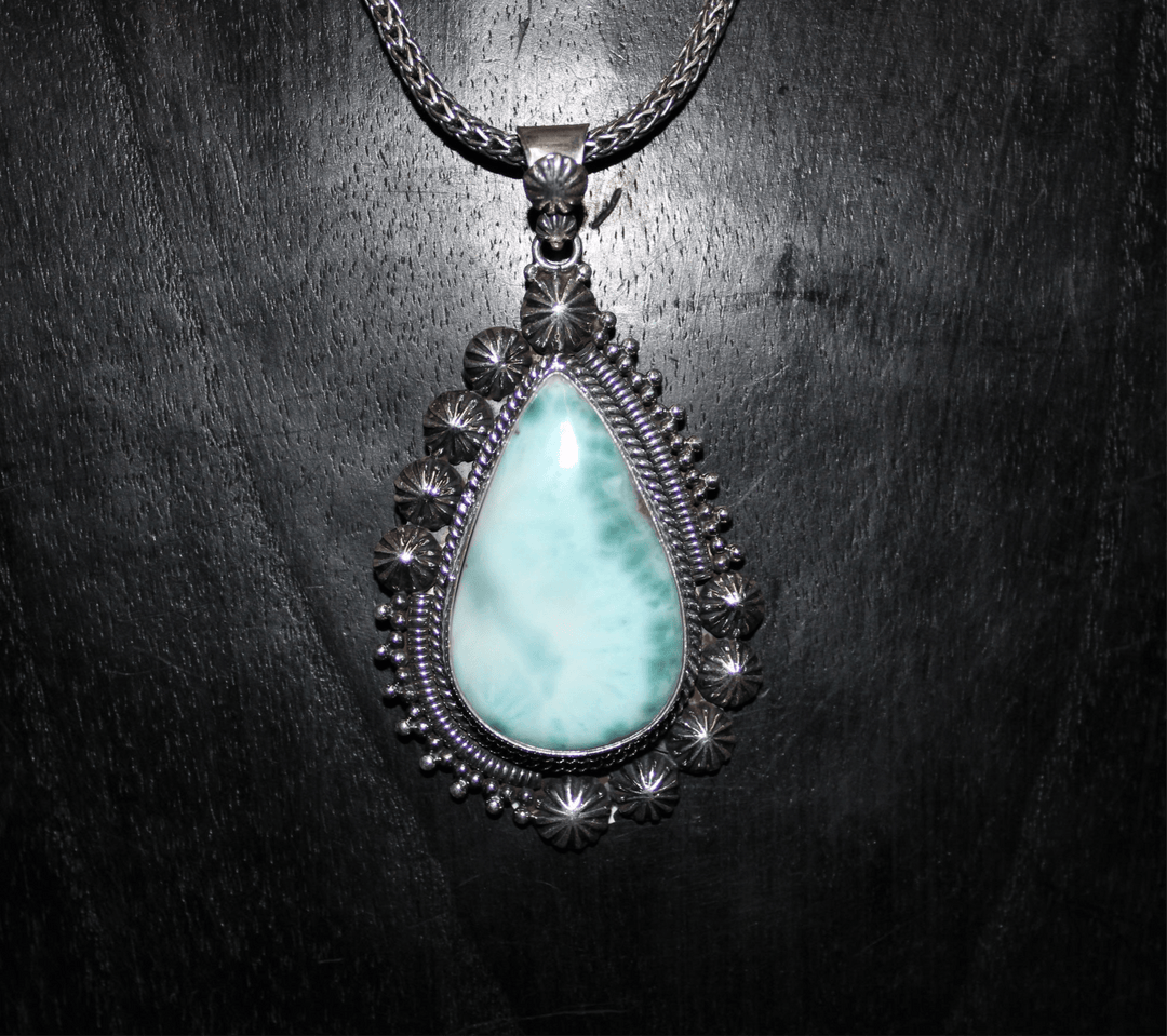 Larimar Pendant - Floating Lotus