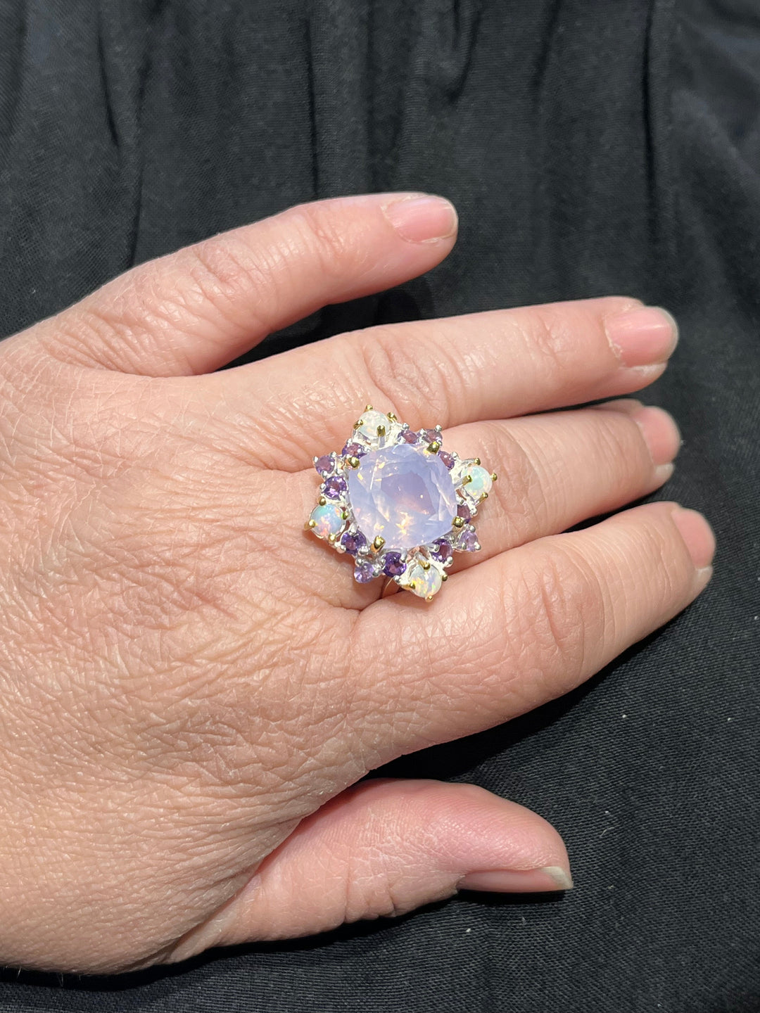 Lavender Amethyst Ring - Floating Lotus