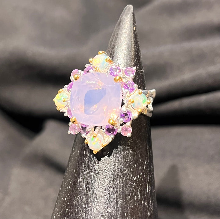 Lavender Amethyst Ring - Floating Lotus