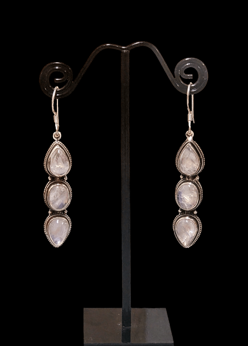 Lovely Luminous Moonstone Drop Earrings