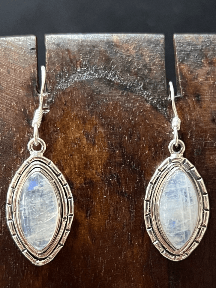 Moonstone Earrings - Floating Lotus