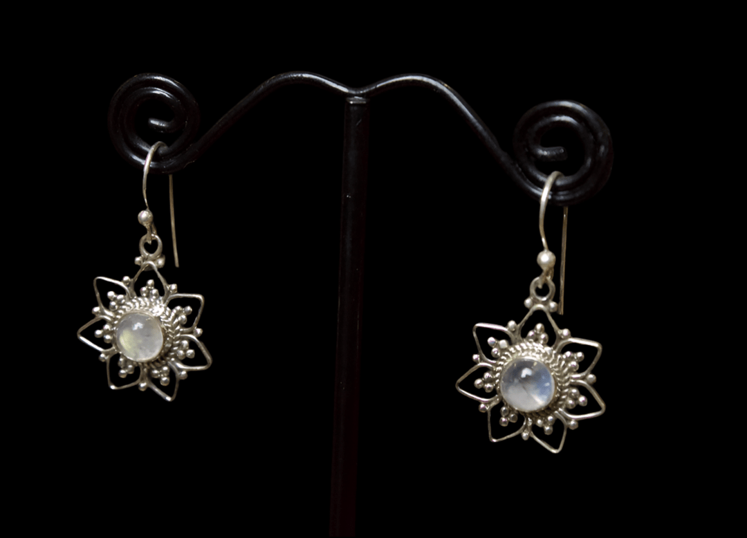 Moonstone Earrings - Floating Lotus