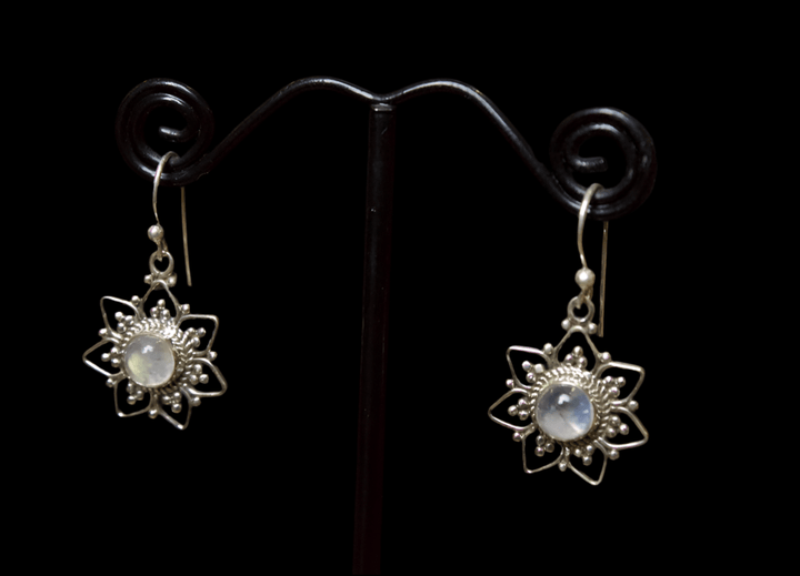 Moonstone Earrings - Floating Lotus