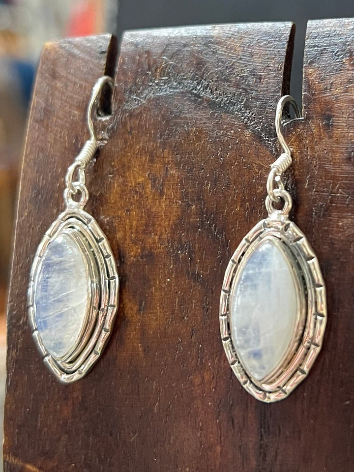 Moonstone Earrings - Floating Lotus