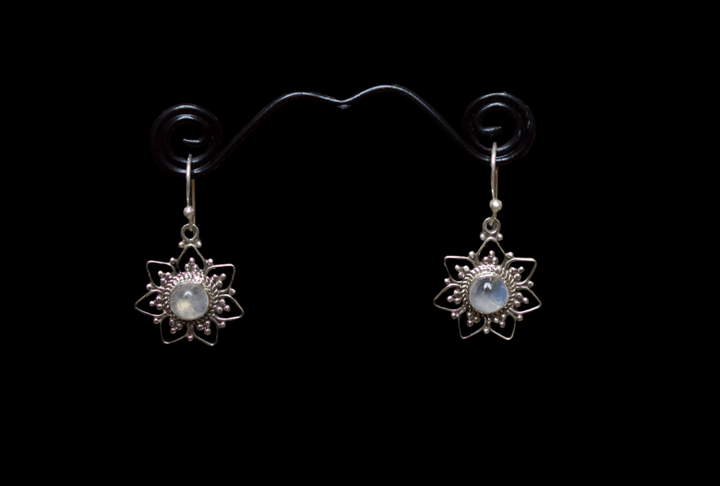 Moonstone Earrings - Floating Lotus