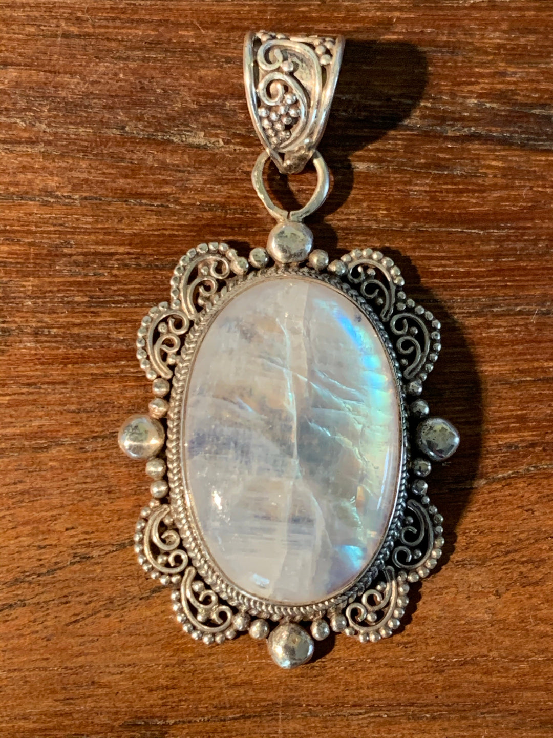 Moonstone Pendant - Floating Lotus