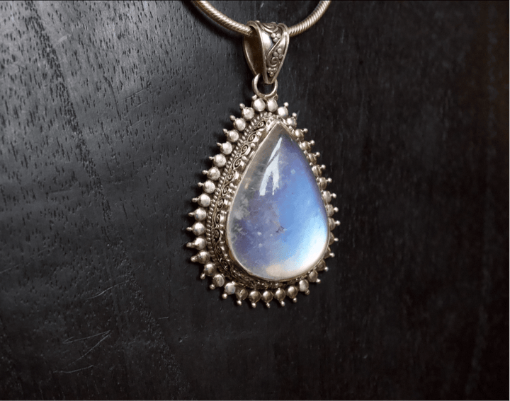 Moonstone Pendant - Floating Lotus