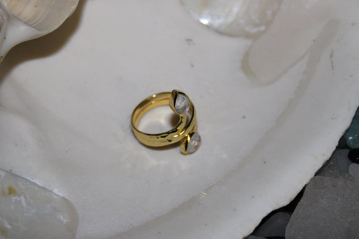 Moonstone Ring - Floating Lotus