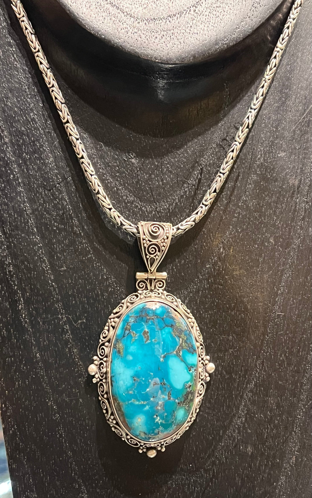 Oceanic Turquoise Pendant - Floating Lotus