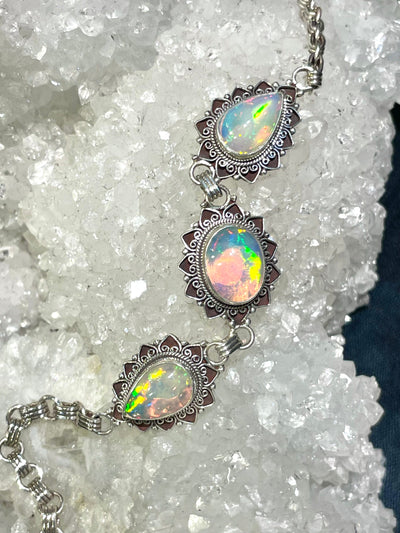 Opal Trinity Bracelet - Floating Lotus