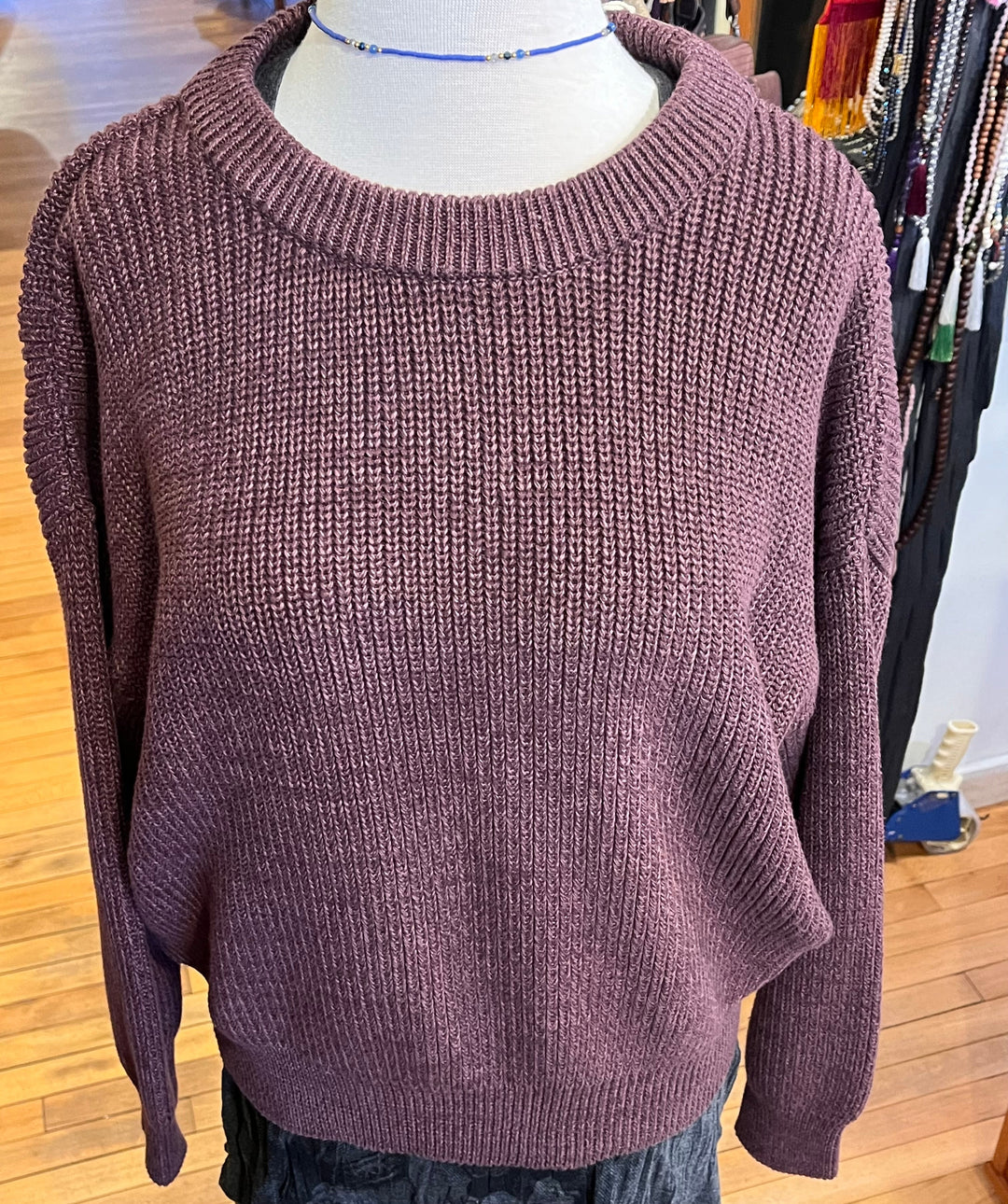 Organic Cotton Knitted Sweater ANKF6 - Floating Lotus