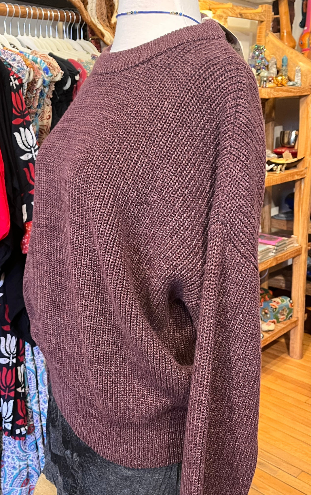 Organic Cotton Knitted Sweater ANKF6 - Floating Lotus