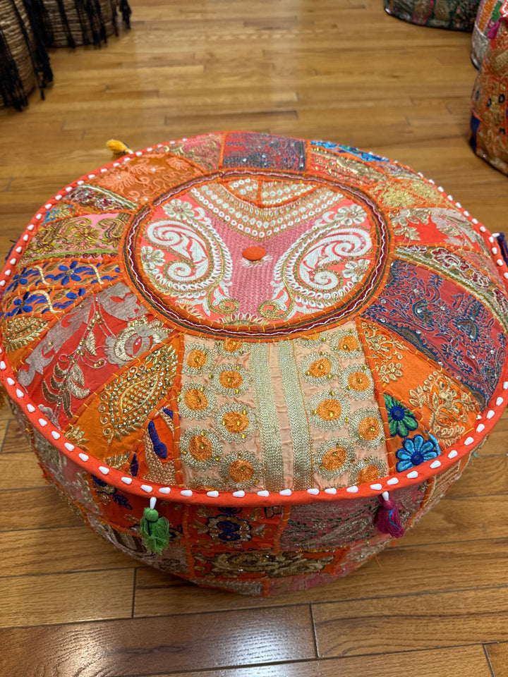 Patchwork Pouf Ottoman - Large Size