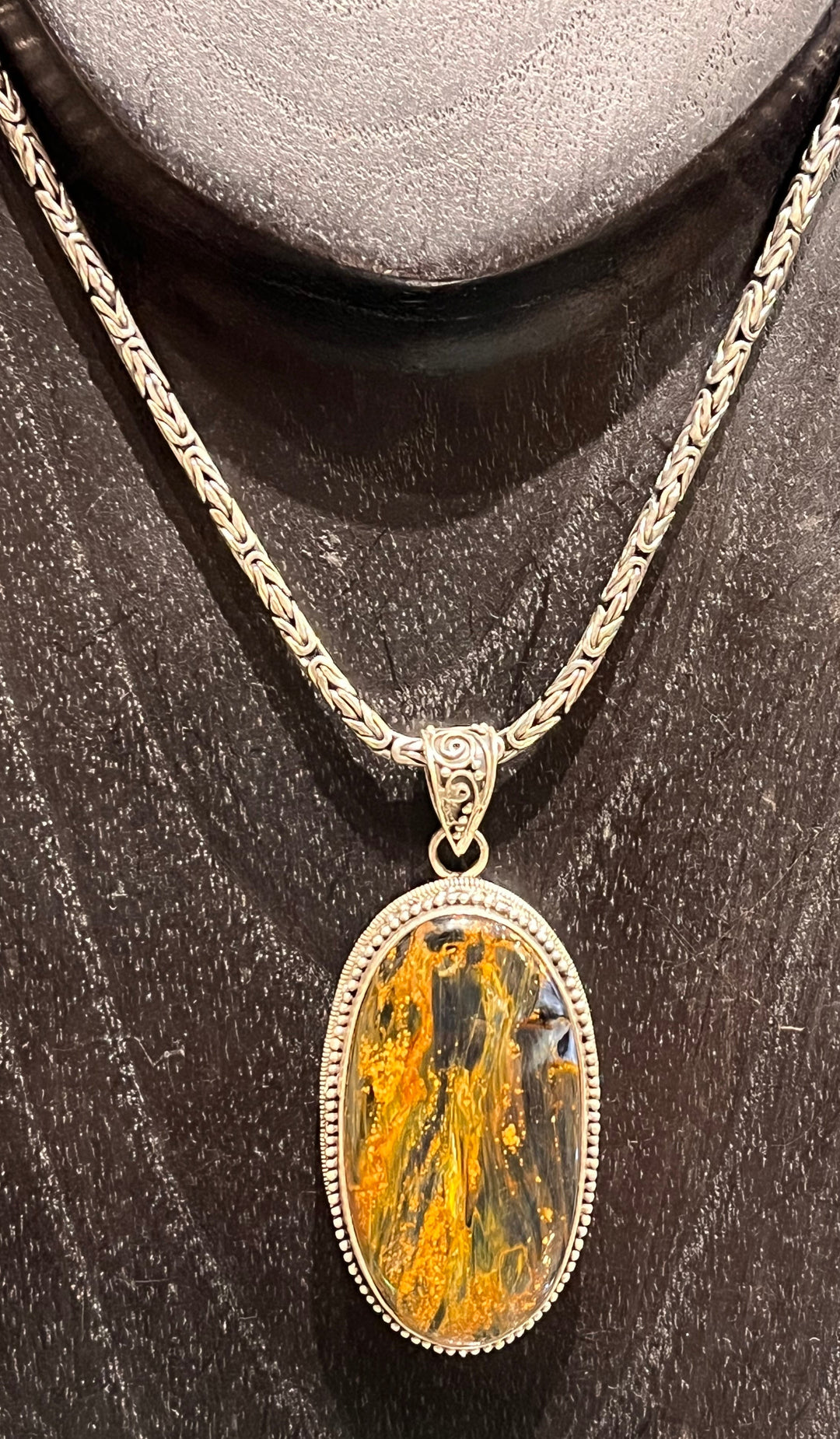 Pietersite Pendant - Floating Lotus