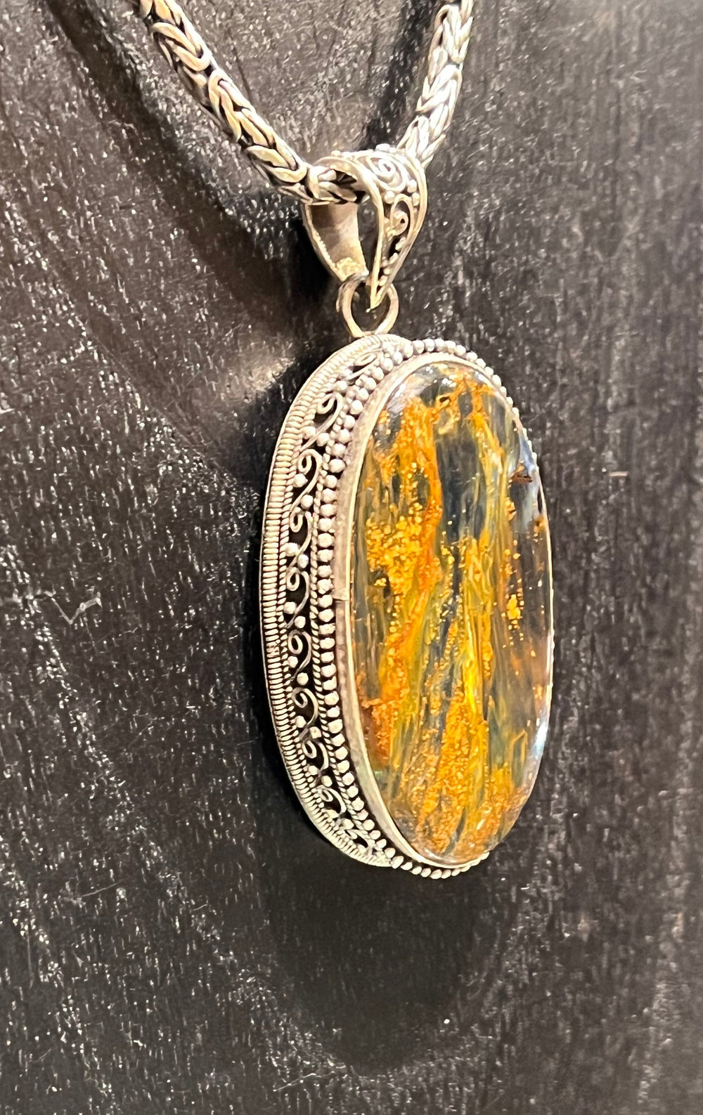 Pietersite Pendant - Floating Lotus