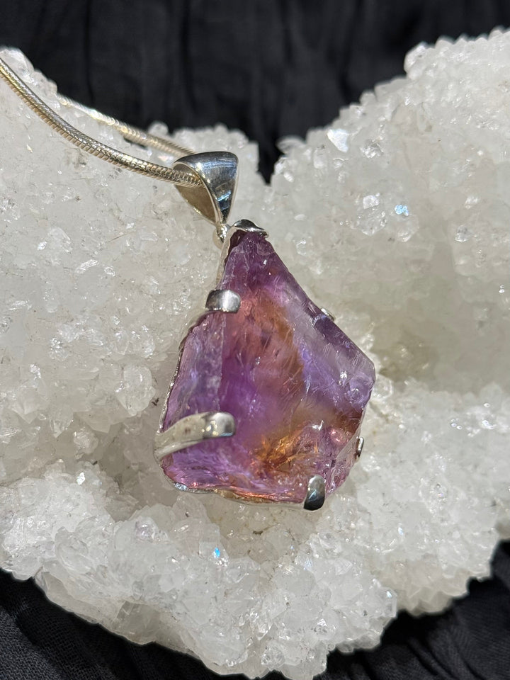Raw Ametrine Pendant - Floating Lotus