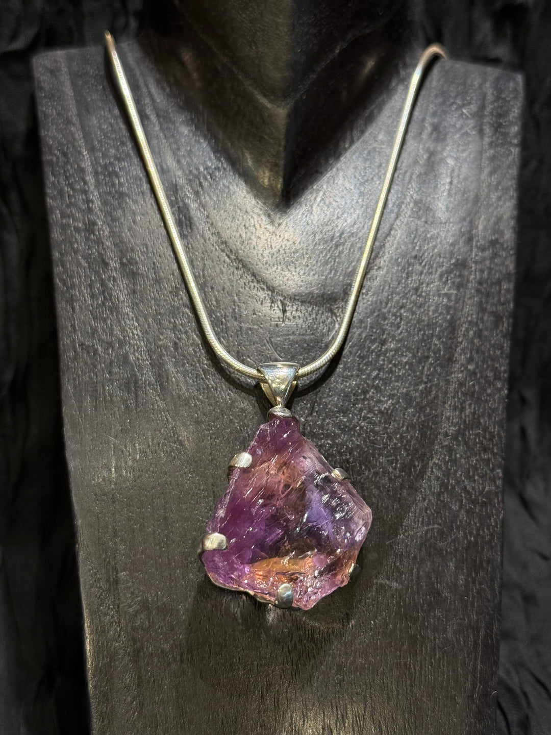 Raw Ametrine Pendant - Floating Lotus