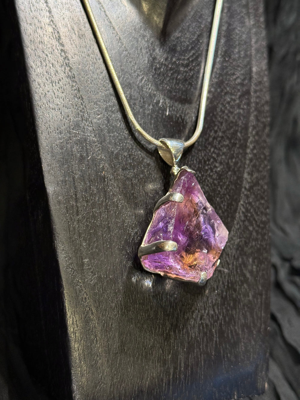 Raw Ametrine Pendant - Floating Lotus