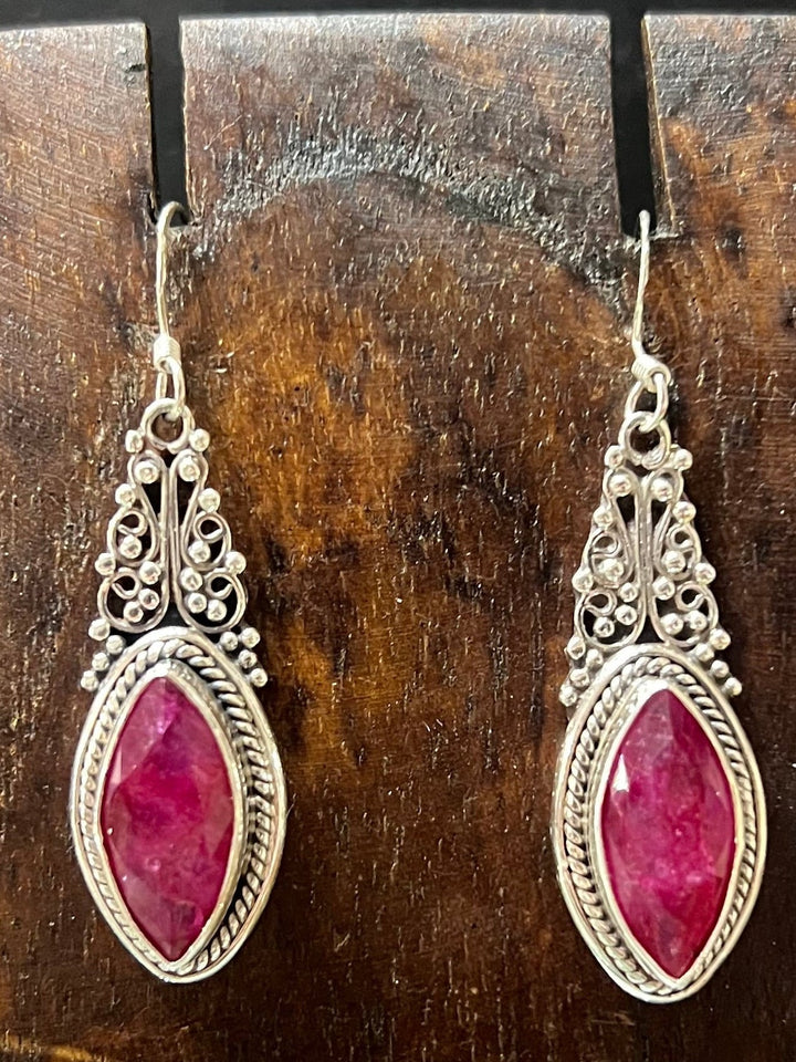 Raw Ruby Earrings