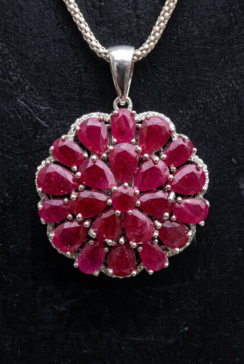 Ruby Pendant - Floating Lotus