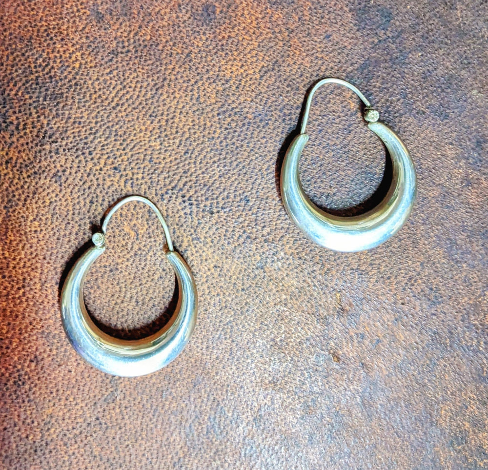 Silver Hoop Earrings - Floating Lotus